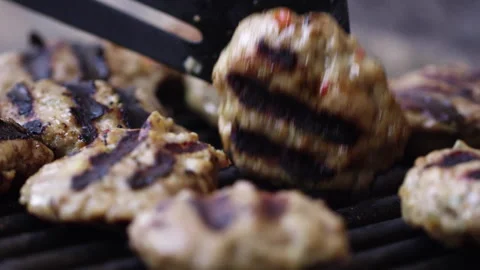 Close up shot of Meatballs on a grill Stock-Footage 240873790