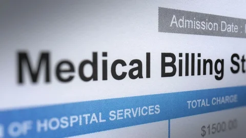 Close up shot of Medical Billing Statement Stock-Footage 115541610