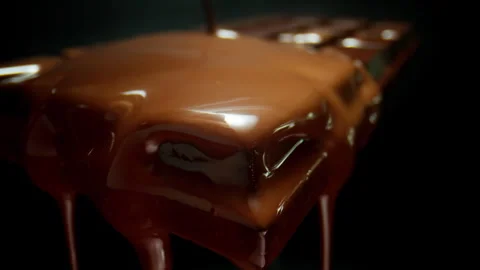 Close up shot of melting chocolate bar Stock Footage 340324316