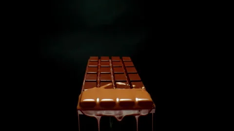 Close up shot of melting chocolate bar Stock Footage 340324869