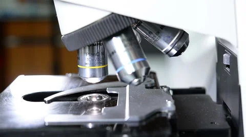 Close up shot of microscope Stock Footage 43199814