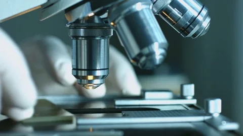 Close-up shot of microscope 스톡 동영상 80930306
