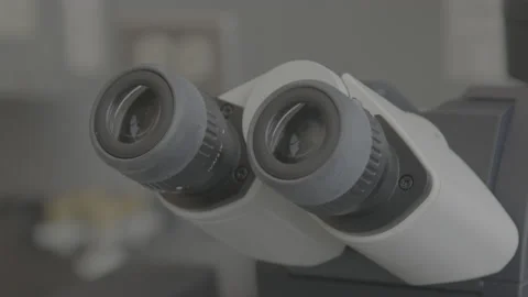 Close Up Shot of a Microscope in a Science Facility. Stock Footage 236176792