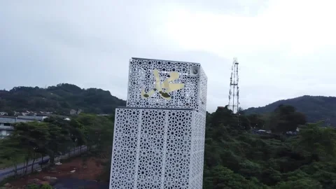 Close up shot on the minaret mosque Stock Footage 320209350