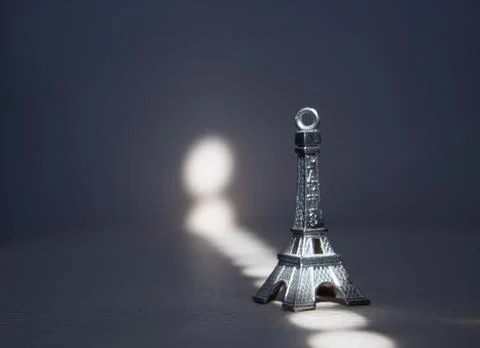 Close up shot of a miniature model of the Eiffel Tower 스톡 사진