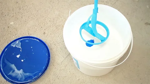 Close up shot of mixing paint Stock Footage 65287878