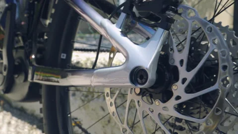 A close-up shot of a modern and high-quality electric bike. Stock Footage 156723199
