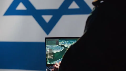 Close up shot of Mossad agent maintaining air space superiority Stock Footage 278249426