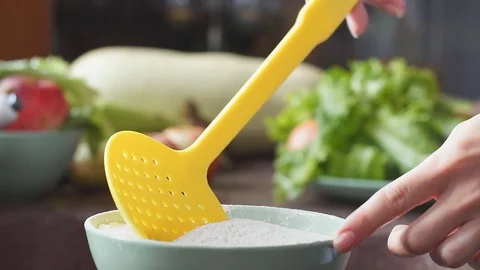 Close up shot of mother baking Stock Footage 80278866