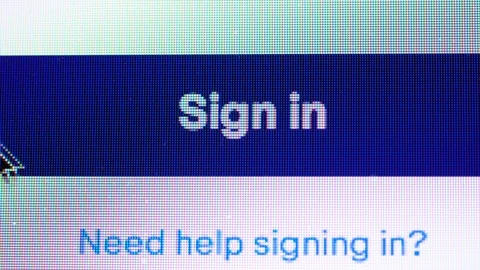 Close up Shot of Mouse Cursor Clicking " Sign in " Button . Stock Footage 120819701