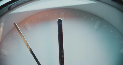 Close Up Shot of Moving Clock Hands Show... | Stock Video | Pond5