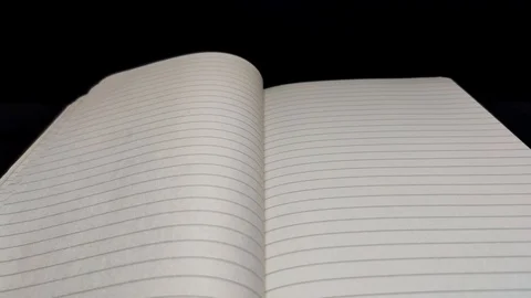 Close up shot of a notebook's pages turning due to wind, some pages have Stock Footage 129328267