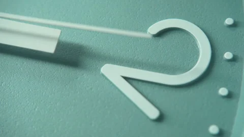 Close-up shot of number 2 on a blue wall clock with moving second hand Stock Footage 294679208