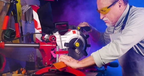  Close up shot of old mechanic master working in his workshop.  Stock Footage 130926073