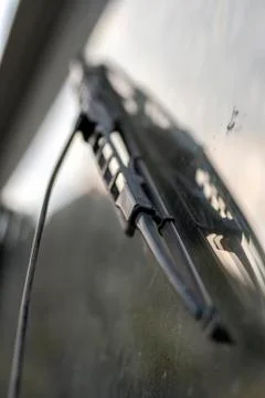 Close up shot of an old windshield wiper Stock Photos