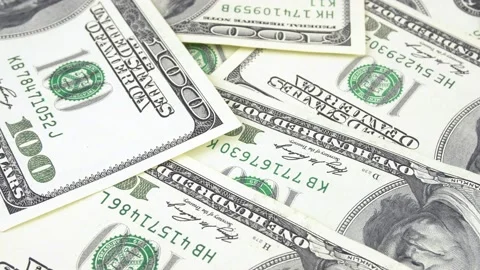 Close-up shot of one hundred dollar bills.Rotating a hundred dollar. A lot of Stock-Footage 150183747