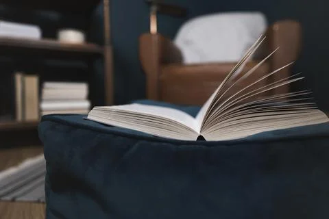 Close up shot of open book Stock Photos