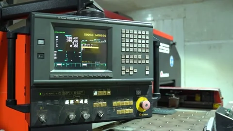 Close Up Shot Of Parameters Changing On A Programmed CNC Machine During 스톡 동영상 332220868
