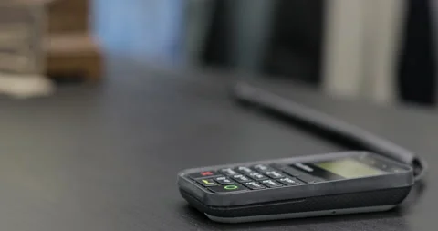 Close-up shot of person using mobile payment PayPass. Stock Footage 91934013