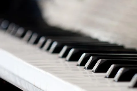 Close-up shot of piano keyboard. Stock Photos