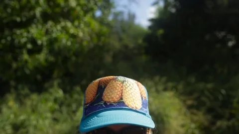 A close up shot of a pineapple hat Stock Footage 76235788