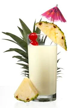 Close up shot of pineapple milkshake Stock Photos