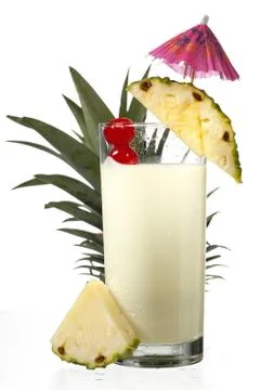 Close up shot of pineapple milkshake Stock Photos