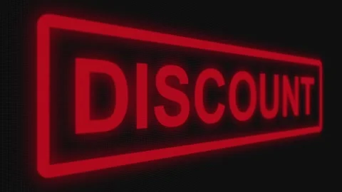 Close up shot pixel screen of "Discount" text. Different points of view 스톡 동영상 106633633