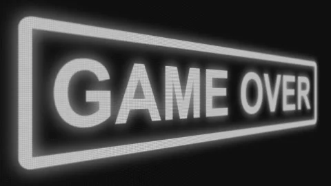 Close up shot pixel screen of "Game over" text. Different points of view Stock Footage 106633782