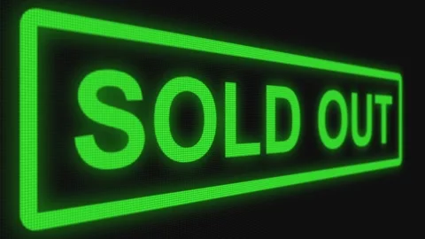 Close up shot pixel screen of "Sold Out" text. Different points of view Stock Footage 106633954
