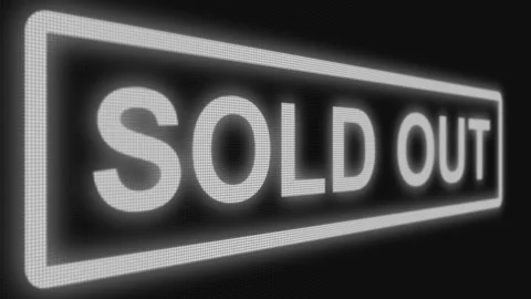 Close up shot pixel screen of "Sold Out" text. Different points of view Stock Footage 106633983