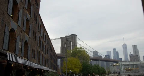 Close up Shot of Popular Iconic Manhattan Bridge In Famous New York Stock Footage 110504238