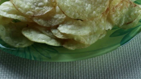 Close-up shot of potato chips 库存影片 62352517