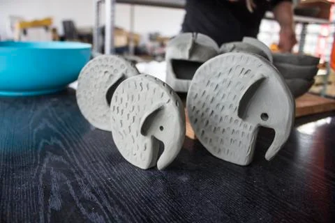 Close-up shot of predesign dough workshop Stock Photos