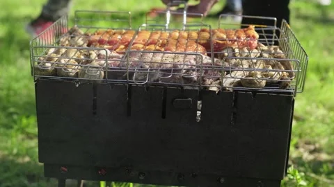 Close-up shot of preparing a delicious grilled dish. Stockbeeldmateriaal 272221184