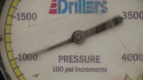 Close Up Shot of a Pressure Measurement Tool at an oil and gas well Stock Footage 45236375