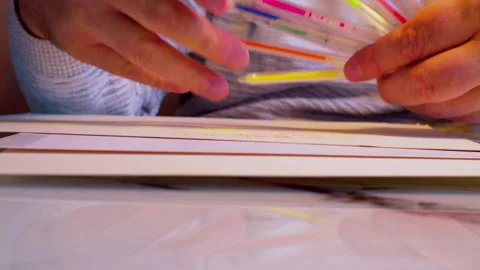 Close up shot of professional design hands sketching Stock Footage 346882944