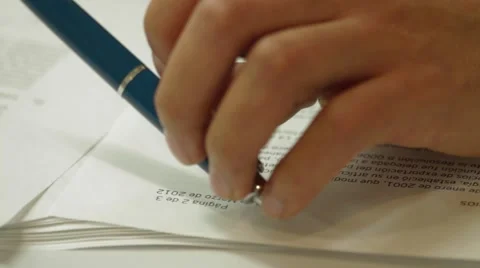 Close Up Shot of a professional worker checking a document Stock Footage 45236279