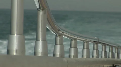 Close shot of the railing of a boat. Stock Footage 46863525