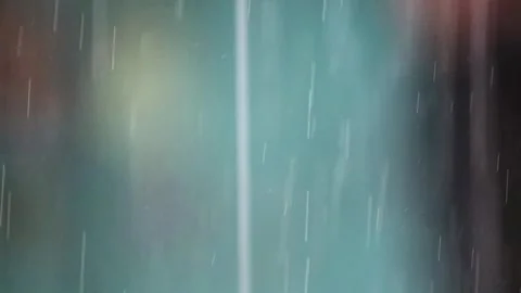 Close up shot of rain with blurred background Video stock 290997736