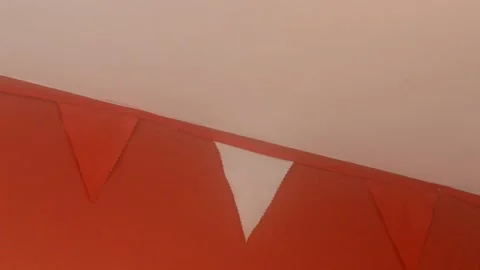 Close up shot of red and white bunting Stock Footage 247561512