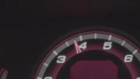 Close shot of a red speedometer Stock Footage 82337841