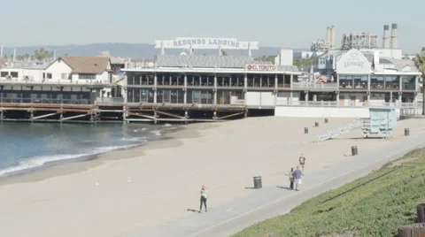 Close Up Shot of Redondo Beach Pier  Stock Footage 61018157