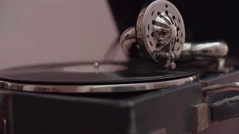 Close-up shot of a retro turntable Stock Footage 151007892