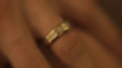 Close up shot of a ring on your finger Stock Footage 71592021