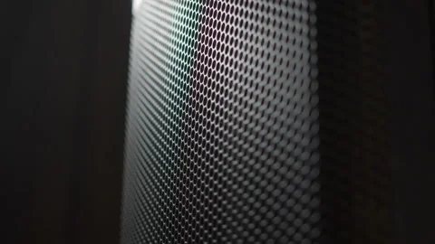 Close up shot of a round speaker Video stock 208687075