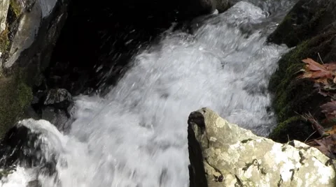 Close up shot of a rushing stream Stock Footage 43967914