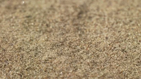 Close-up shot of sand. The texture of sand, grains of sand fly blown away by the Stock Footage 253695190