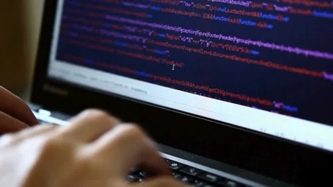 Close-up shot On screen visible programing software. Programming Software, Stock-Footage 334586001