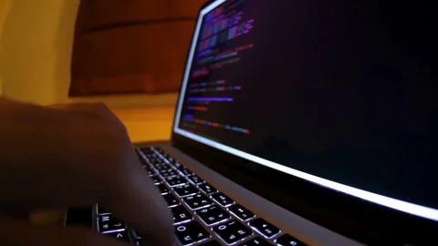 Close-up shot On screen visible programing software. Programming Software, Stock Footage 334586054